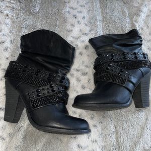 Beautiful Bling and stud booties